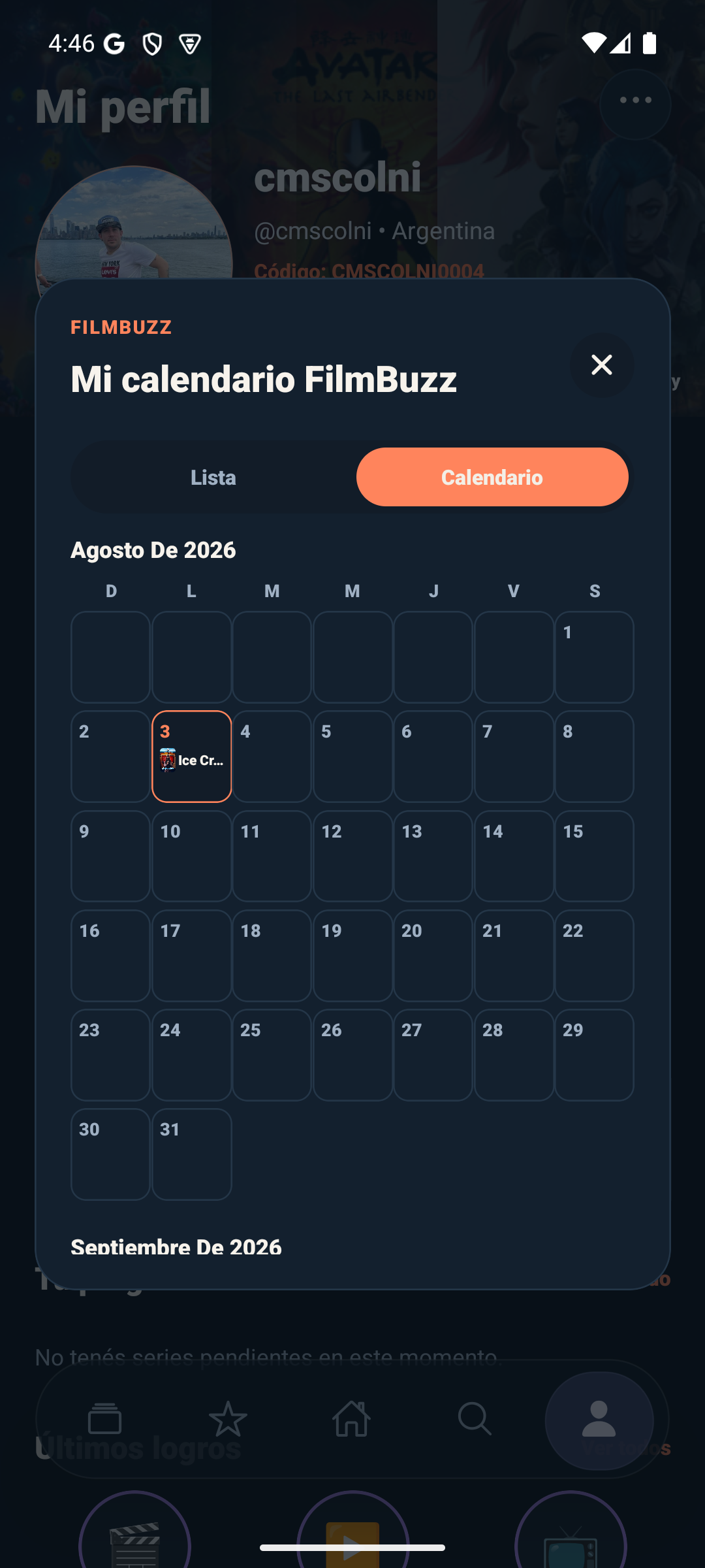 Calendario actual de estrenos y episodios de Filmbuzz