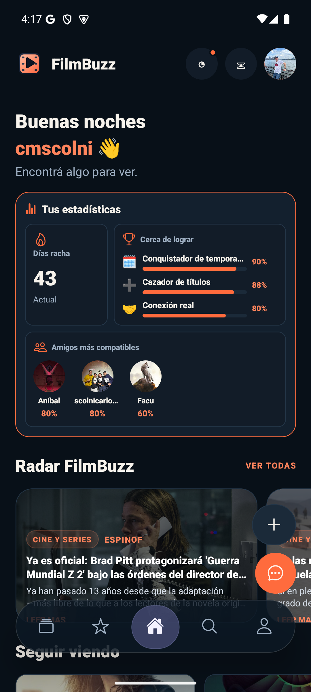 Home actual de Filmbuzz